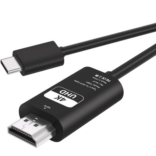 USB Type C HDMI 変換ケーブル - 2M 【4K@30Hz映像出力 / ミラーリング】 HDMI Type-C 接続ケーブル アダプタ 設定不要 プラグ&プレイ iPhone 15/16 Pro/MacBook/iPad