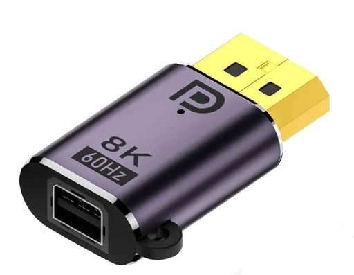 VECASDEN 8K Mini DisplayportからDisplayport拡張アダプタへ、DisplayportオスからMini Displayportメスへの変換アダプタ双方向転送Mini DPDP