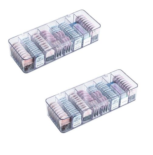 siawadekyコンタクト収納ケース2個セット透明蓋付き8グリッド防塵コンタクトレンズケース化粧品小物入れジュエリーアニメグッズ雑貨アクセサリー収納ボックスリビング玄関オフィス卓上…(4.0)