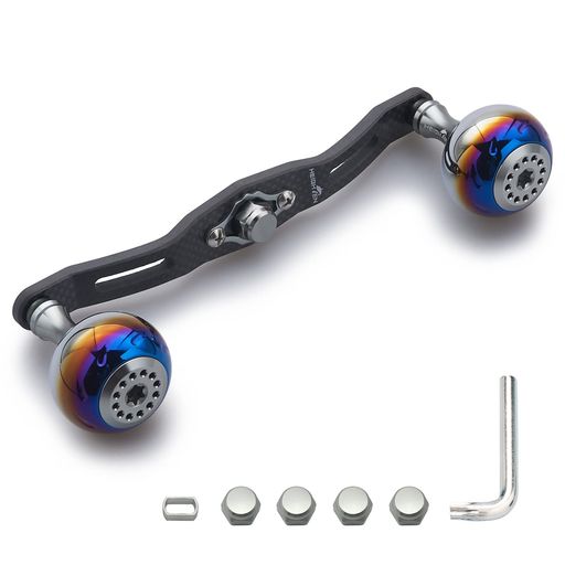 Rakuten - HEIGHTEN130/120/110mmリールハンドル厚さ4mm1.5K炭布カーボン30mmノブ搭載シマノ(SHIMANO)ダイワ(DAIWA)アブ(Abu)通用ベイトリール用AuroraSeries(130mm