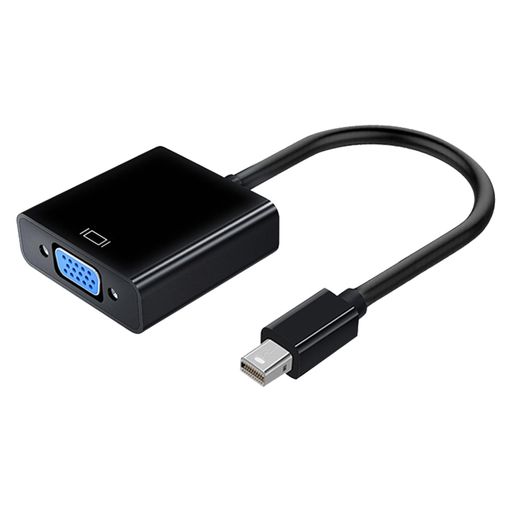 Mini DisplayPort右向き矢印VGA変換アダプター Mini DP オス to VGA メス 変換アダプター 1080P 60Hz 25cm ブラック 互換Thunderbolt