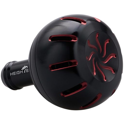 Rakuten - HEIGHTEN35mmパワーリールハンドルノブシマノダイワ通用(Shimano)TypeA(Daiwa)TypeS用ChrysantSeries(ブラック&レッド)(HT13903)