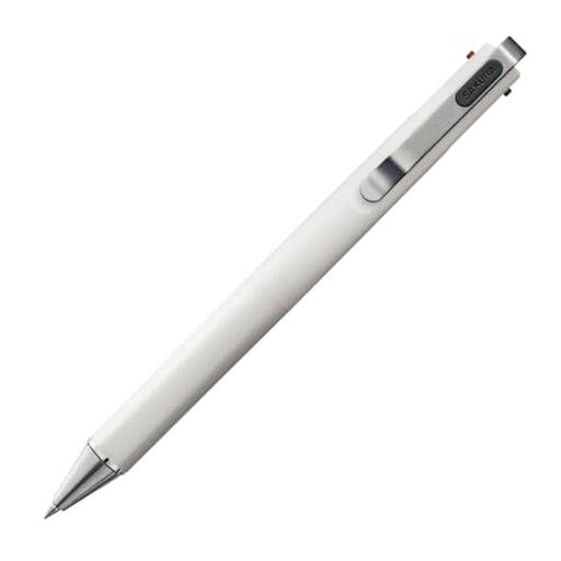 【仕様】スタイリッシュな3色ボールペン「ボールサインiD 3C」/0.4mm/ホワイトボディ 【インク色】Aパターン(ピュアブラック,ブルー,レッド)。ビジネスで使いやすいスタンダードな3色。 【特徴1】金属製のクリップ・ペン先、ミニマルなスライダー、丸みのある六角ボディなど、上質感あふれるデザイン。 【特徴2】なめらかな書き心地で疲れにくい水性顔料ゲルインキを使用。細かい文字もはっきり鮮やかに書ける。 【一本あたりサイズ/重さ/材質】14.7xφ1.2cm/13g/軸:ABS、クリップ:ステンレス、スライダー:ABS・エラストマー、先栓:真鍮