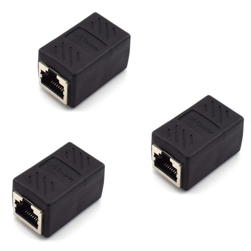 LANケーブル 延長 RJ45 中継 コネクタ, CM Hardware 3個 メス-メス lan端子 8P8Cシールド Cat5e Cat6 Cat7 ギガビット対応 ネットワーク ストレートコネクタ