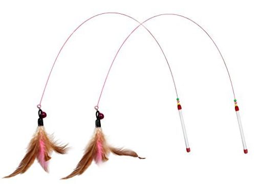 乐天商城 - MerryTi猫おもちゃ猫じゃらし天然鳥の羽棒鈴付き羽根2個入り