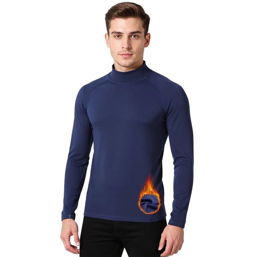 Outdoor Wear - [Sillictor]裏起毛スポーツインナーメンズハイネックアンダーウェア長袖冬用ストレッチアンダーシャツコンプレッションウェアインナー【保温防寒+吸汗速乾】yc3831na-XL