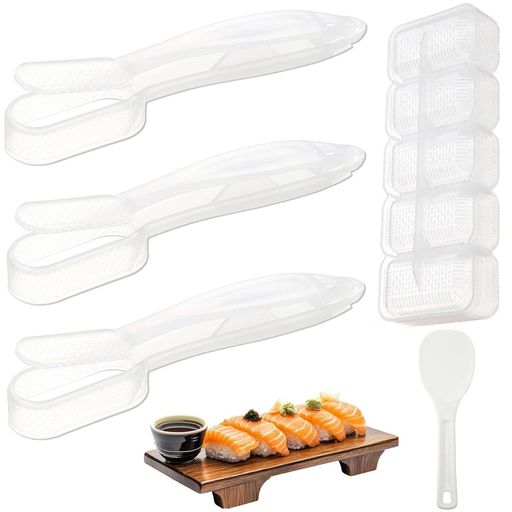 【商品仕様】5点セット、手巻き寿司型3個+5個取り型1個+小さめしゃもじ1個。寿司型は凹凸表面設計を採用し、ご飯が型にくっつかず、型から外れやすいことを確保する。表面にくっつかないので、清潔でとても便利で、手で雑巾やブラシで洗うことができて、食器洗い機に入れるのには向いていません。 【高品質材質】私たちのにぎり寿司は良質なPP材料で作られており、長持ちし、丈夫に使用されており、表面にくっつかないことで食べ物の残留を防ぐことができ、簡単にご飯を放すことができます。 【用途が広い】持ち運びに便利で、小型で持ち運びに便利で、キャンプ、遠足、旅行、ホームパーティーなどの場所に適しており、子供や家族、友人と一緒にDIY寿司を楽しむ過程がある。 【簡単に作れる】便利で手間がかからず、一度に5個のおにぎりを手に入れることができるにぎり寿司です。にぎり寿司は家で寿司を作るのに便利で、実用的で、おにぎりの形を整えることができます。時間と労力を節約して、寿司を作って家族や友人を招待するのに良いキッチンツールです。