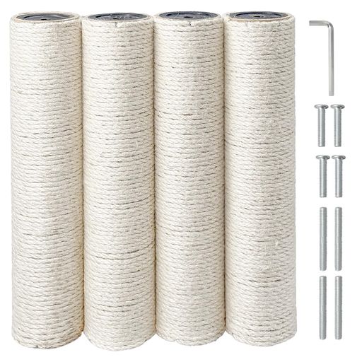 行動 【セット内容】交換用爪とぎポール 4本セット 【各本体サイズ (幅X奥行X高さ)】 7x7x30cm(約) 【天然素材100%】染色料ゼロ・無添加のサイザル麻ポール 【適合規格】本品はM8ネジ(直径8mm)専用です。ご購入前にネジ規格をご確認ください。 【交換用パーツ】キャットタワーや既存の爪とぎポールの取り替え用としてご利用いただけます。