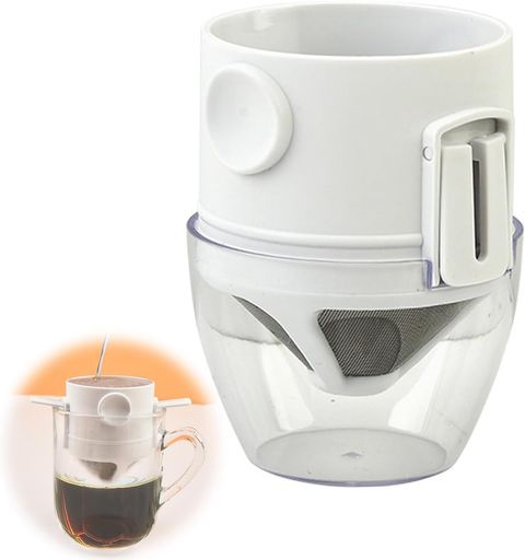 TVETE 折りたたみ式コーヒーメーカー 一人用 ステンレスコーヒーフィルター 口径76~110mmのカップに適しています コーヒーパウダーフィルターカップ 2層メッシュ フィルター ペーパーフィ…