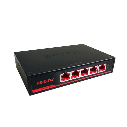 Rakuten - ASUSTOR5ポート2.5GbE2.5Gbpsスイッチングハブ金属筐体設定不要壁掛け設置対応ASW205T