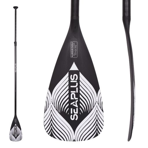 SUP パドルのシャフト: アルミ 製; ブレード: プラスチック。 畳んだときは80cmぐらいになり、とても携帯しやすい。 重さ:782g , 3ピース・パドル お好みのサイズに長さを調節できます(165-209cm)。