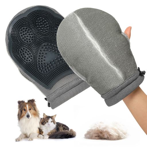 Care Supplies - 【両面使用・新登場】ペットグルーミンググローブ抜け毛グローブ猫の毛取り静電気除去手袋クリーナー毛取り手袋抜け毛除去猫犬ブラシ掃除マッサージ洗えるソファーカーペット1枚セ…