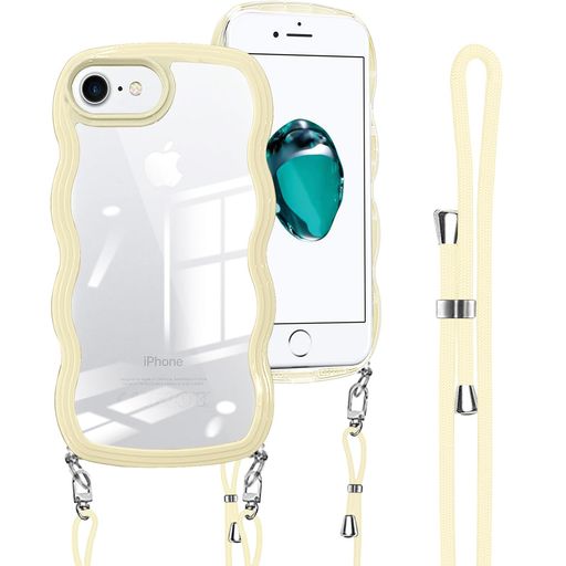樂天商城 - iPhoneSE用のケースショルダーストラップiPhoneSE2SE3用のカバークリア斜めかけ肩掛けiPhone8iPhone7用の韓国アイフォンSE第3世代第2世代スマホケースイエロー