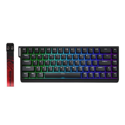 YUNZII x MADLIONS MAD68 HE 有線式 磁気スイッチ メカニカルゲーミングキーボード 60%配列 ホール効果 磁気スイッチ 作動点調整可能 PBTキーキャップ RGB ホットスワップ 8K Hz ポーリングレート (ブ…