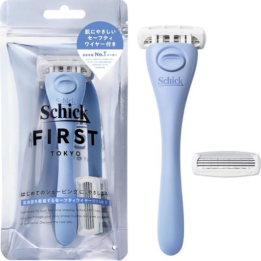 Schick(シック) シックファースト シェービング ホルダー(刃付き+替刃1コ) オーシャンブルー 髭剃り カミソリ