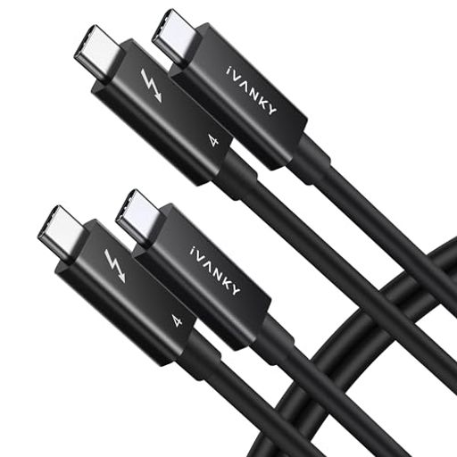 IVANKY Thunderbolt 4 ケーブル 0.7m+1.5m 240W急速充電 8K映像出力 40Gbps 高速デ...
