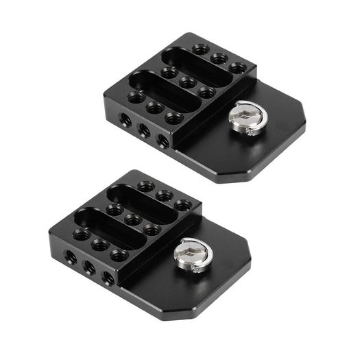 CAMVATEディレクターズモニターケージリグ用の複数の1/4”-20スレッドを備えた汎用性の高いトップ/ボトムプレート(2個)