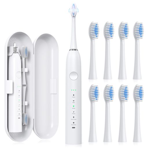 🦷電動歯ブラシには大容量バッテリーが内蔵されており、1回の充電で20~30日間の航続をサポートしており、日常使いや旅行に最適です。Type-Cインタフェースの充電は、わずか5時間でフル充電でき、生活と外出に便利を提供します。製品には携帯収納ケースが付属しており、いつでもキャリーバッグや荷物の中に入れやすく、外出時の安全衛生を確保しています。自宅でもオフィスでも旅行中でも、長時間の航続性と軽量設計により、いつまでも新鮮な雰囲気を保つことができます。充電リマインダ機能はさらに電力量が十分であることを確保し、全世界の電力量モデルの互換性を確保し、全世界で使用することを確保します(2 A充電器を使用してください)、使用を中断する心配がありません。 🦷電動歯ブラシには8つの高品質交換ブラシヘッドが搭載されており、各ブラシヘッドにはデュポンブラシ毛が採用されており、優れた耐久性と洗浄効果がある。ブラシヘッドは「W」字形または3 D立体構造に設計され、歯の輪郭にフィットし、歯の隙間に深く入り込み、頑固な汚れを清潔にすることができる。