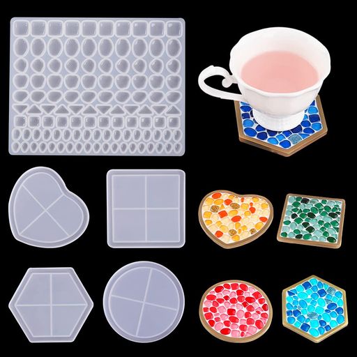 ✩このモールドはコースター型です。美しいモザイク模様のコースターが作られます。色々なカラーを加えて、小石を並べて、独特な柄が目にします。 ✩いくつかのモールド型がセットにしました。コースターの形状は四角形、ハート、円形、六角形の4種類。小石のモールドは9種類揃っています。 ✩モールドは柔らかくて、初心者でも安心、簡単に作り出します。モールドはシリコン素材で作らた、柔軟性が高く、耐久性もあります。複数回使用も可能です。 ✩ハート型シリコンモールドのサイズは106mm*96mm*7.5mmです。四角形のサイズは95mm*95mm*7.5mmです。他のサイズ詳細は下の商品説明をご覧ください。 ✩シリコンモールドは消耗品で、複数回使用すると破損する場合があります。使用後にキレイにして、日光や埃から離して保管してください。もし何か問題がございましたら、お気楽にご連絡ください。完成品は付属しておりません。シリコンモールドの型のみになります。