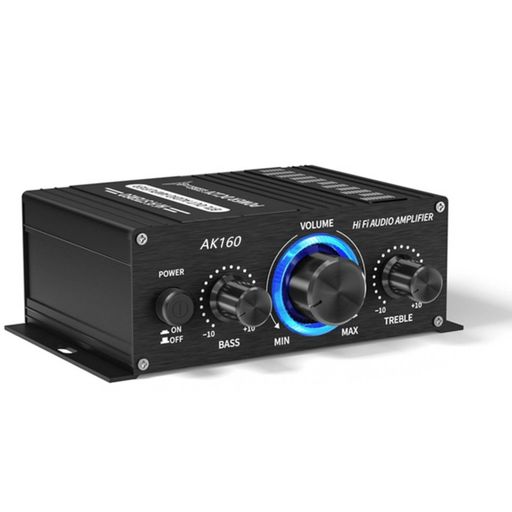 ASHATA AK160BT Bluetooth 5.0 ステレオオーディオ 2 チャンネルアンプレシーバー、20W X 2 デジタルオーディオアンプ、ホームスピーカー、カラオケ、シアター、カーラジオシステム用、低音およ…