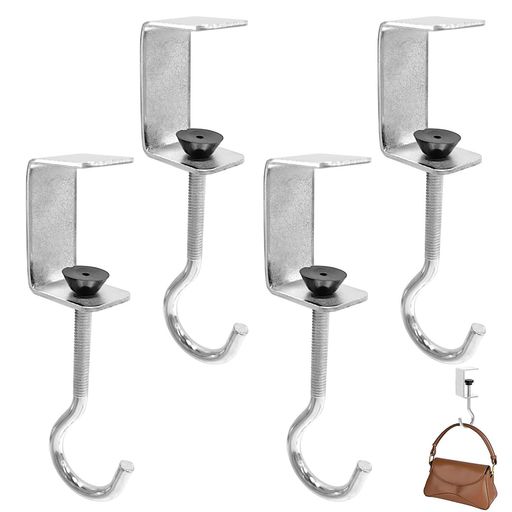 Hooks - Stoooduoバッグハンガー2個セットテーブルフックカバンフックネジ式クランプ滑り止め付き固定式調節可能耐荷重持ち運び便利多機能