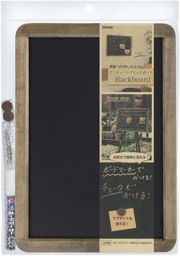 レイメイ藤井黒板ブラックボードA3アンティークつや消し加工マーカー付きナチュラルLNB285