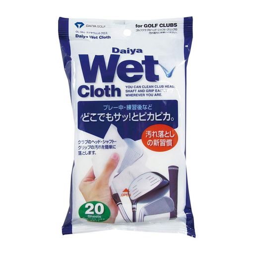 いつでもサッと拭けるウエットティッシュタイプのクリーナー アルカリ電解水がクラブの汚れをしっかり落とします! 1枚で3~4本のクラブをお手入れ可能です! 素材:不織布 / 液性:アルカリ性 / 成分:アルカリ電解水、発酵エタノール 内容量:20枚(サイズ約20x30cm) 生産国:日本
