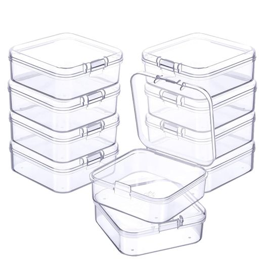 小物ケース 小物入れ 5.4*5.4*2cm 10個セット 小分けケース 透明 プラスチック 蓋付き 中身が見える アクセサリーケース ビーズ ネイルパーツ 薬品 収納 コンパクト sugarlight-10224177 シュガーライトSTORE パッケージ画像