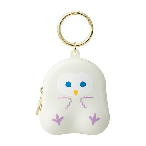 【特徴】カラビナ付きミニポーチ 【収納】イヤホンやリップクリームの収納に 【デザイン柄】エゾフクロウ 【材質】シリコーンゴム 【サイズ】縦89x横74x厚み38mm