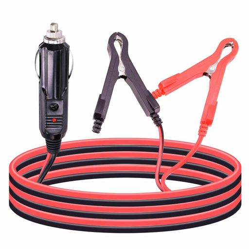 Leehitech3M12V/24V車載シガーソケット充電ケーブル16AWGシガーライタープラグtoワニ口クリップへ延長ケーブル15Aヒューズ内蔵防水防塵