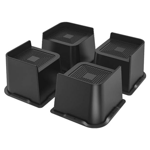 乐天商城 - ベッドの高さを上げる足テーブル継ぎ脚家具ライザー4個セットブラック高さ10cm耐荷重約6600lbs滑り止め床に傷防止ベッド高さ調整脚こたつソファーテーブルベッドの高さ調節が簡単にでき…