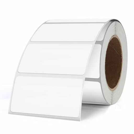 YIKIADA白カラーラベルロールラベルシール25x50mm防水ステッカーはがせる矩形シール手書きステッカー名前ラベルラベルステッカー事務用品オフィス用シール500枚入