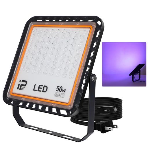 Other - ブラックライト50WLED投光器IP67強力防水紫外線UVライト395-405nm屋外用長寿命高輝度節電軽量舞台照明3Dモデル乾燥用レジン硬化PSE認証(50W-1)