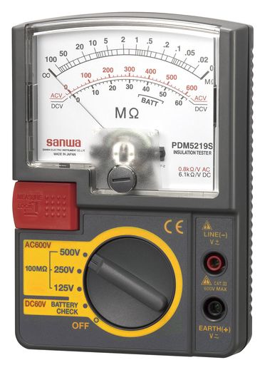 樂天商城 - 三和電気計器SANWAアナログ絶縁抵抗計500V/250V/125VPDM5219S