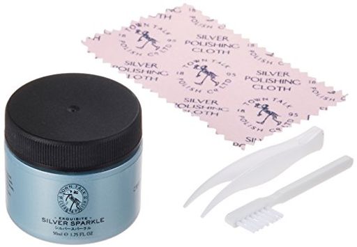 ※いぶし加工・天然石を使用したものには使えません。 シルバースパークル : 50ml ポリッシュクロス:約10X6cm ブラシ、ピンセット付き