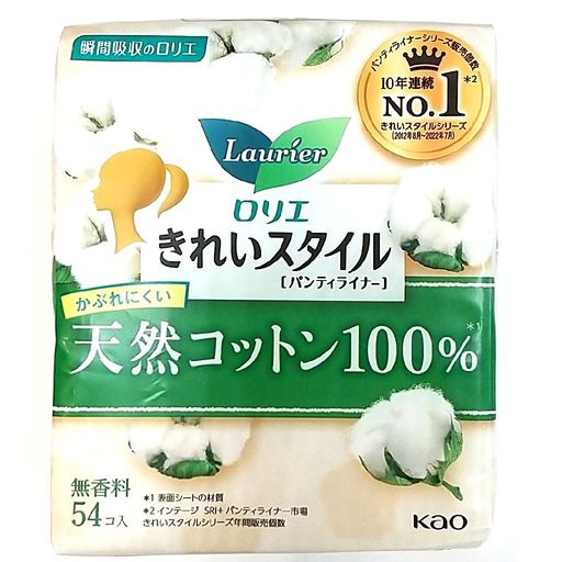 Rakuten - 花王ロリエきれいスタイル天然コットン100%54個