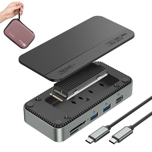 SAN ZANG MASTER 10 IN 1 M.2 SSD USB ハブ M.2 SSD 外付けケース付きUSB C ドッキングステーション 10GBPS高速転送 PD100W充電 4K 60HZ HDMI出力 1000MBPSLANポート USB