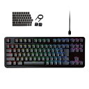 エレコム(ELECOM) ゲーミングキーボード V-CUSTOM VK310S 有線 RGB テンキーレス メカニカル ネオクラッチキーキャップ 銀軸 スピードリニア USBポート搭載 TK-VK310SBK(2)