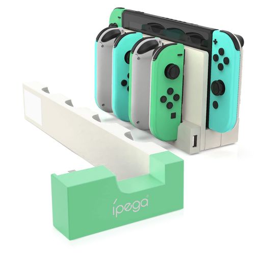 「SWITCH/SWITCH OLED一体化充電スタンド」この製品は、ニンテンドースイッチ本体とJOY-CONの充電を一体化にする理念 、JOY-CON充電スタンドは本体充電ドックのUSBに接続するだけで簡単に使えます。本体との一体感があります。使い勝手も良く気に入ってます。 【多機能充電スタンド】USB2.0オスプラグインターフェイスを装備し、SWITCH DOCKオリジナルベースをサポートして、1〜4の同時充電用JOYCONハンドル、製品に電源入力を提供します。製品はコンパクトでシンプルで操作が簡単で、一体型なのでスペースを取らずスッキリ収納充電! 【わかりやすいLEDインジケーター】指示ランプがついており、充電中は赤ランプ、充電完了したら青ランプがつくのでひと目で充電完了を確認する事ができて便利です。※充電完了後電源を切らなければ青色ランプは点灯したままです 【安心の過充電防止設定】この製品にはABCD、4つの充電スロットがあり、拡張USB2.0インターフェース、DC5V電力出力、充電が終わると過充電防止のため自動的に充電を停止する安心規格。