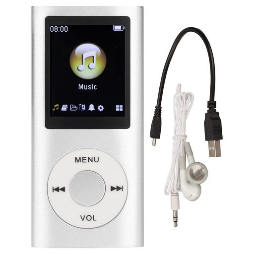 MP3プレーヤーミニ音楽プレーヤーロスレス音質長いバッテリー寿命64GB対応銀色ランニングジム学習通勤..