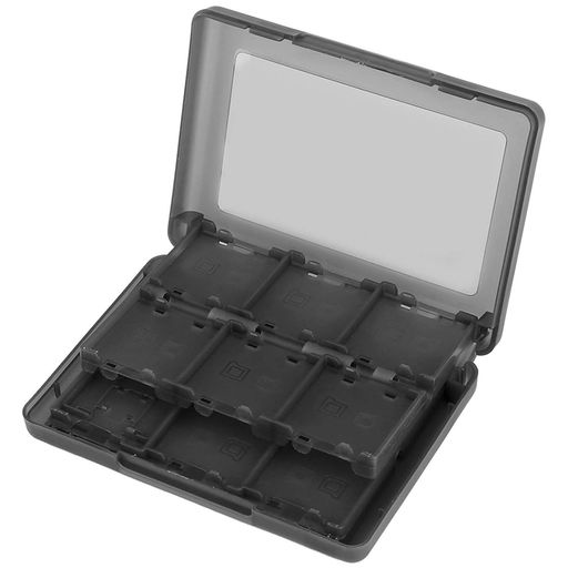【対応機種】DS、3DS。 【サイズ】12.7*9*2.3cm (若干誤差があります)。 【重量】約80g。 【材質】PPプラスチック。 【容量】DS/3DSソフト22枚+SDメモリーカード2枚+TFメモリーカード2枚+タッチペン2本を同時に収納可能。