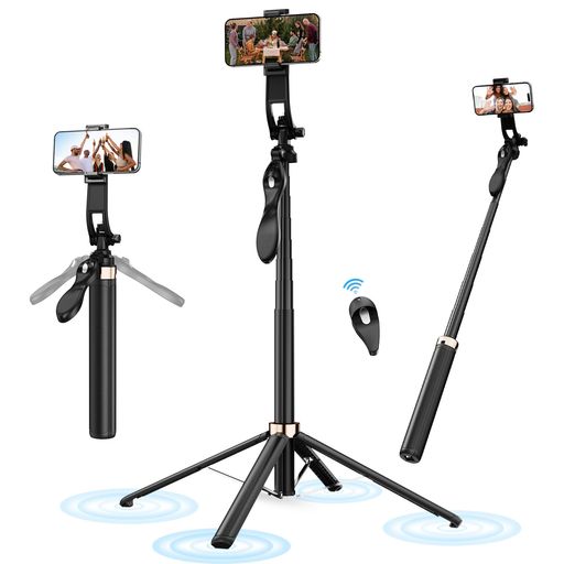 PPERFCOO 自撮り棒 180CM 【2024業界新開発ミニ 軽量型】BLUETOOTH セルカ棒 三脚 無線 リモコン付 スマホスタンド 伸縮調節 折りたたみ 360度回転 遠隔シャッター付き 多機能 コンパクト 持ち運び便利 じどり棒