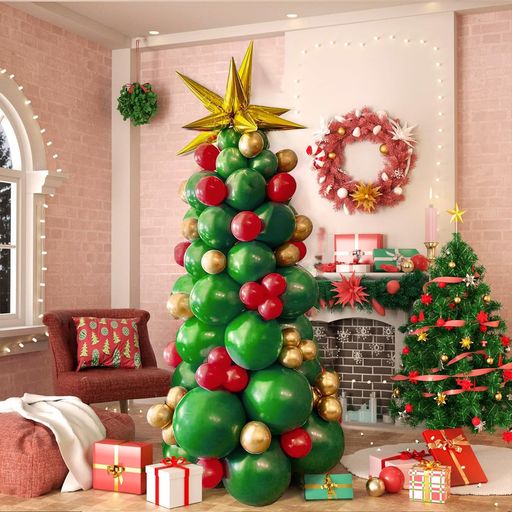 Neiangクリスマスバルーン94点セットクリスマスツリーバルーン風船クリスマス飾り玄関パーティーグッズ..