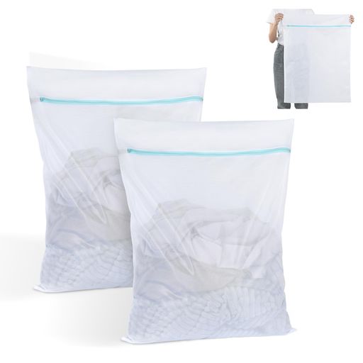 Washday Products - OTraki洗濯ネットダウンジャケット大2枚入りランドリーネット高耐久性のファスナー付き洗濯袋60X80CM四角細かい網目家庭用せんたくバッグシャツセーターダウンジャケット掛け布団カバー…