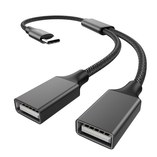 【USB CからUSBアダプタへ】USB CアダプタにはUSB Aポートが2つあるので、USB A周辺デバイスをUSB C対応の新しいデバイスに簡単に接続できます。480 Mbpsまでのデータ転送速度を提供し、1.5 Aまでの出力電力にも対応しています 【ナイロン編み】デュアルUSBアダプタ、Type C携帯電話/タブレットとUSB Aフラッシュメモリドライブ、カードリーダーなどを使用することができる 【プラグアンドプレイ】このUSB Cデュアルアダプタは可逆USB C型コネクタで、インタフェース方向を変更する必要はありません。プラ