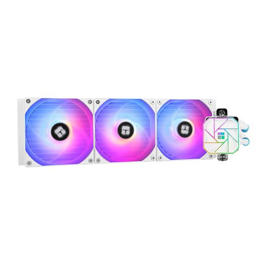 THERMALRIGHT AQUA ELITE 360 WHITE V3 リキッドCPUクーラー、AIOポンプヘッド最高回転数3300RPM、TL-C12B-S V2x3 PWMファン、AMD/AM4/AM5、Intel