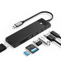 ORICO USB C ハブ 7IN1 マルチポート TYPE-C ドッキングステーション 3*USB 3.0ポート、4K@30HZ HDMI、SD/TFカードリーダー、100W PD充電ポート