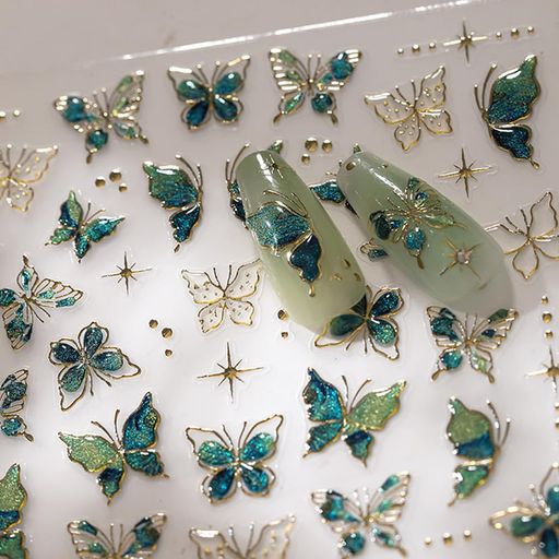 LISMYAKEYネイルシール新しい立体ネイルネイルステッカーネイルデザインネイルアートシールネイルデコパーツアクセサリー2枚セット(蝶+ウサギ)