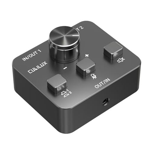 Cubilux AS-J3 3.5mm Headset Switcher (TRRS Microphone Signal Compatible), Bidirectional 2-Input 1-Output / 1-Input 2-Output Stereo A/B Audio Switcher/Selector, for PC/Laptop.