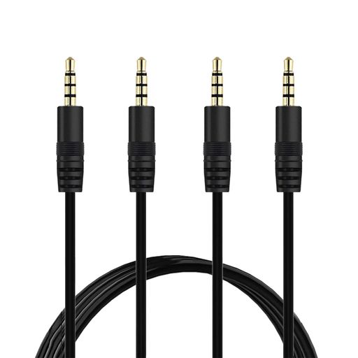 4極オーディオケーブル1m2本セットaux3.5mm四極ステレオミニプラグオスオスTRRSケ...